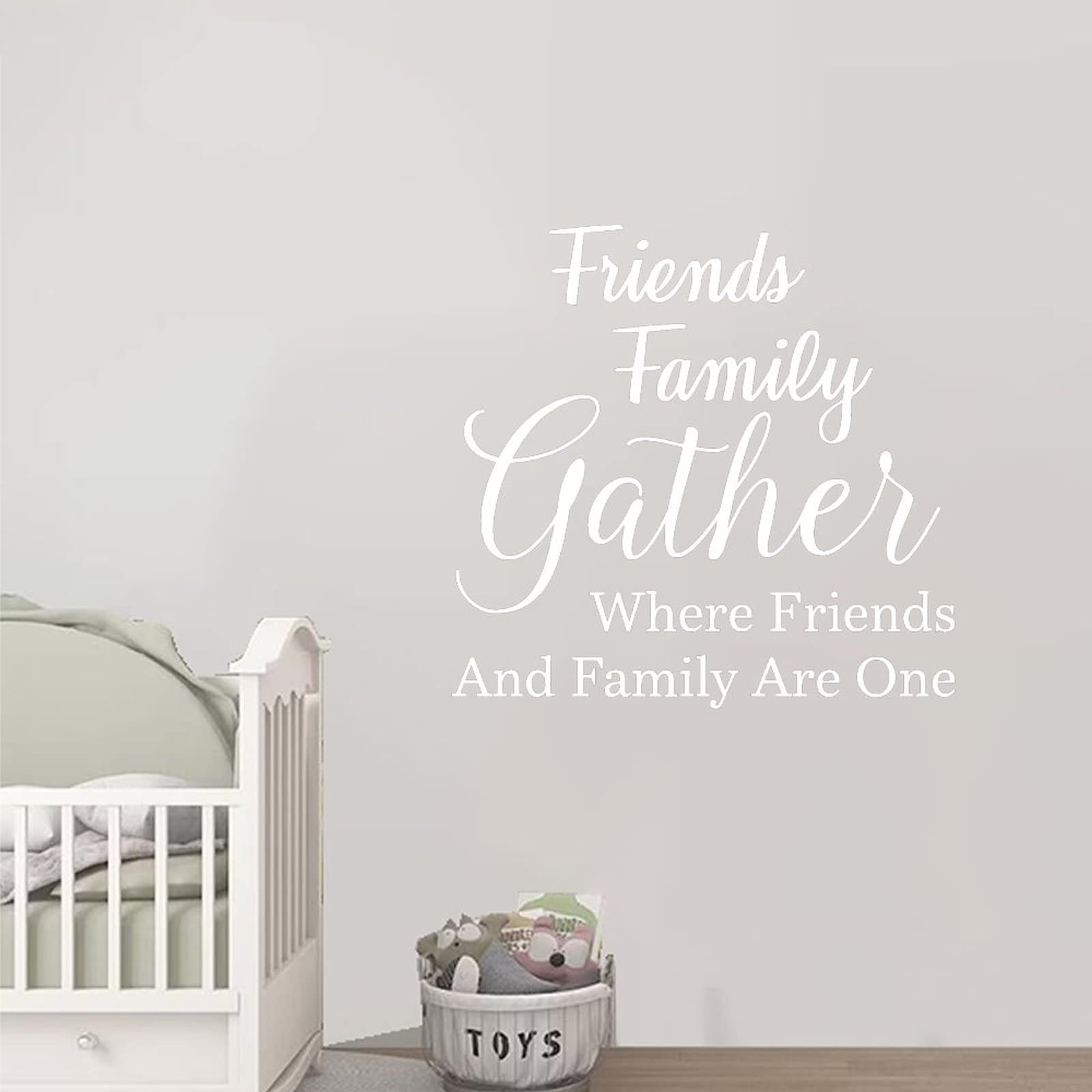 Friends Gather Here Motivational Wall Stickers - 22 Inch Inspirational Decals for Bedroom, Classroom, Kids Room & Nursery Decor | Perfect for Home, Office & School Wall Art