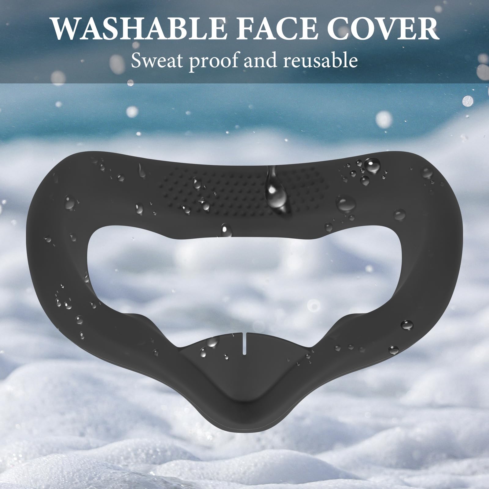 Geekria VR Face Mask & Lens Cover Compatible with Meta Quest 3 - Sweatproof Silicone Face Cushion & Protective Cover - Full VR Protection (Black) - Perfect for Gaming, Fitness & Immersive Virtual Reality Experiences