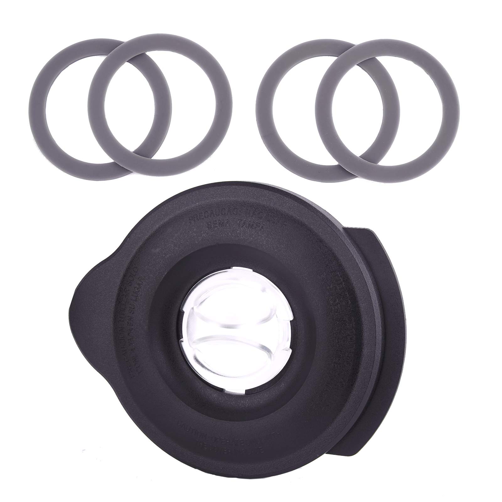 Oster Blender Replacement Parts - 6-Cup Glass Jar Lid Cover & 4Pcs Gaskets O-Rings Compatible with Oster Classic Series, Osterizer Galaxie & Pro 1200 Blenders (Replaces BLSTAL-W00, 124461-000-000, 178891-000-000) - Perfect for Smoothies, Shakes & Food Prep