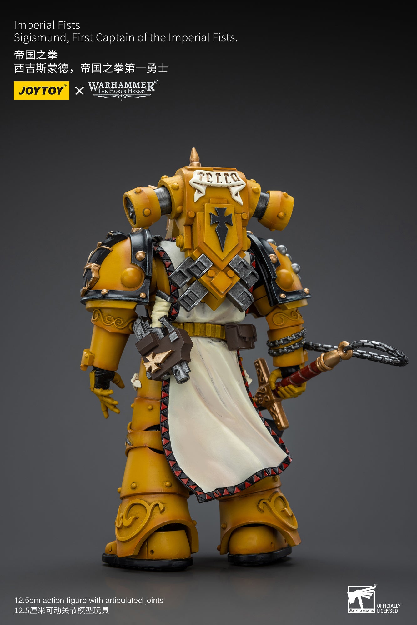 JOYTOY 1/18 Warhammer The Horus Heresy Imperial Fists Sigismund Action Figure - First Captain Reissue Collectible Model for Display & Gaming Scenes