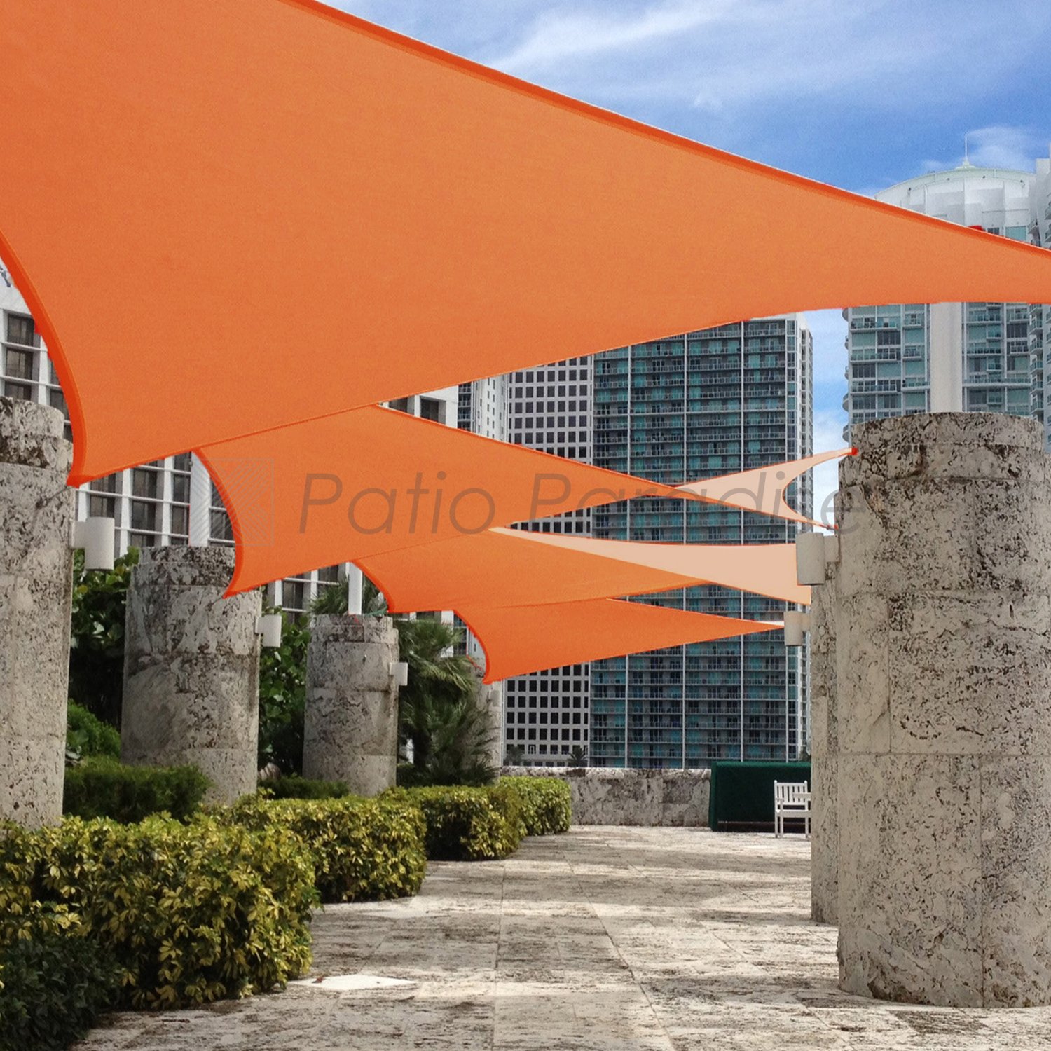16' x 23' Heavy Duty Rectangle Sun Shade Sail Canopy - UV Blocking Patio Cover for Backyard, Garden & Outdoor Activities | Commercial Grade Sunlight Block Awning | Perfect for Picnics, Poolside Lounging & Outdoor Entertaining (Orange)