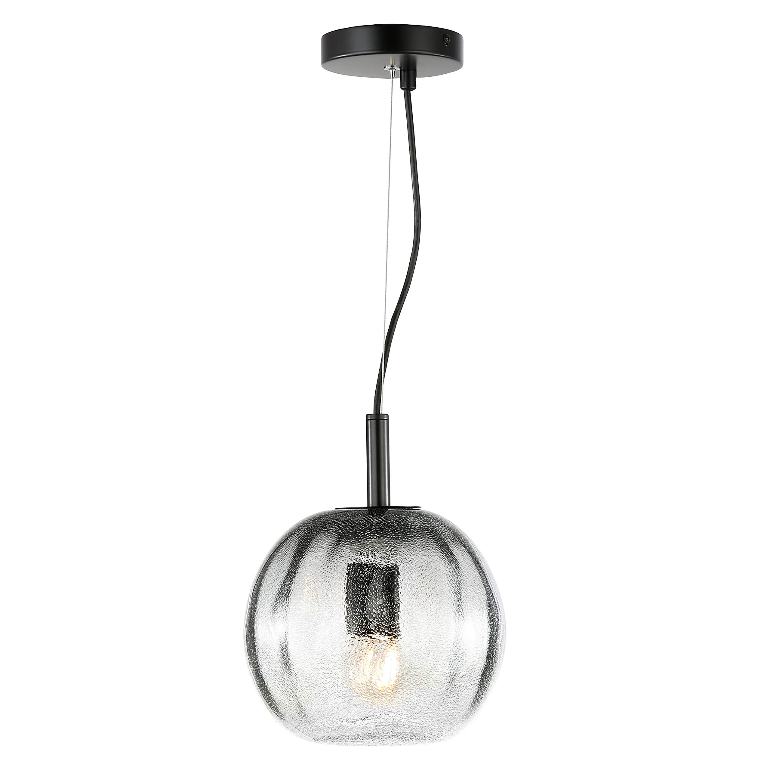 Light Society LS-C380-SMK Ravello Pendant Light Fixture - Smokey Glass Shade - Modern Ceiling Lighting for Dining Room, Kitchen Island & Bedroom Decor