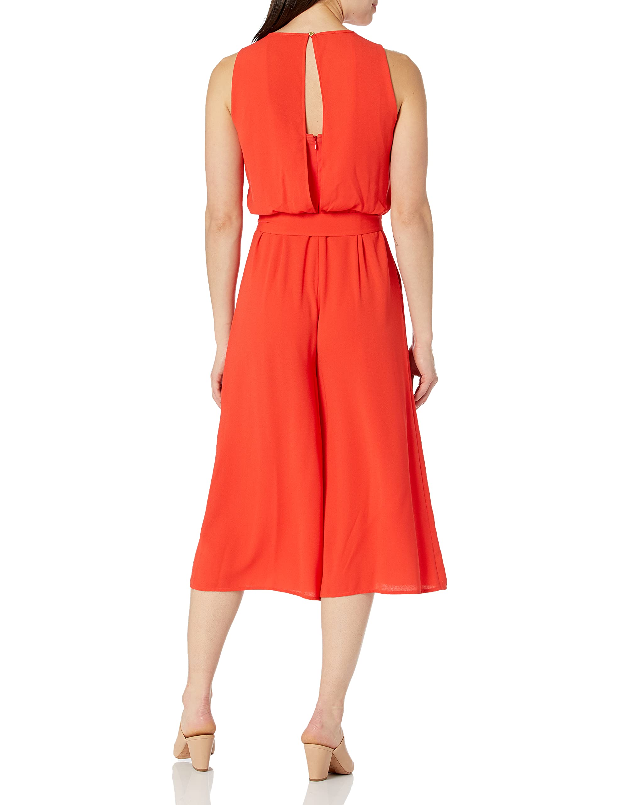 Vince Camuto Women's Sleeveless Blouson Cropped Jumpsuit - Stylish Casual Romper for Summer Outings, Beach Vacations & Date Nights