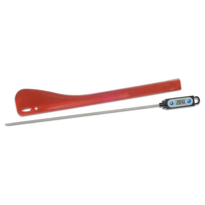 Exoglass Spatula with Built-in Thermometer - High Heat Resistant Cooking Utensil for Baking, Candy Making & Kitchen Use