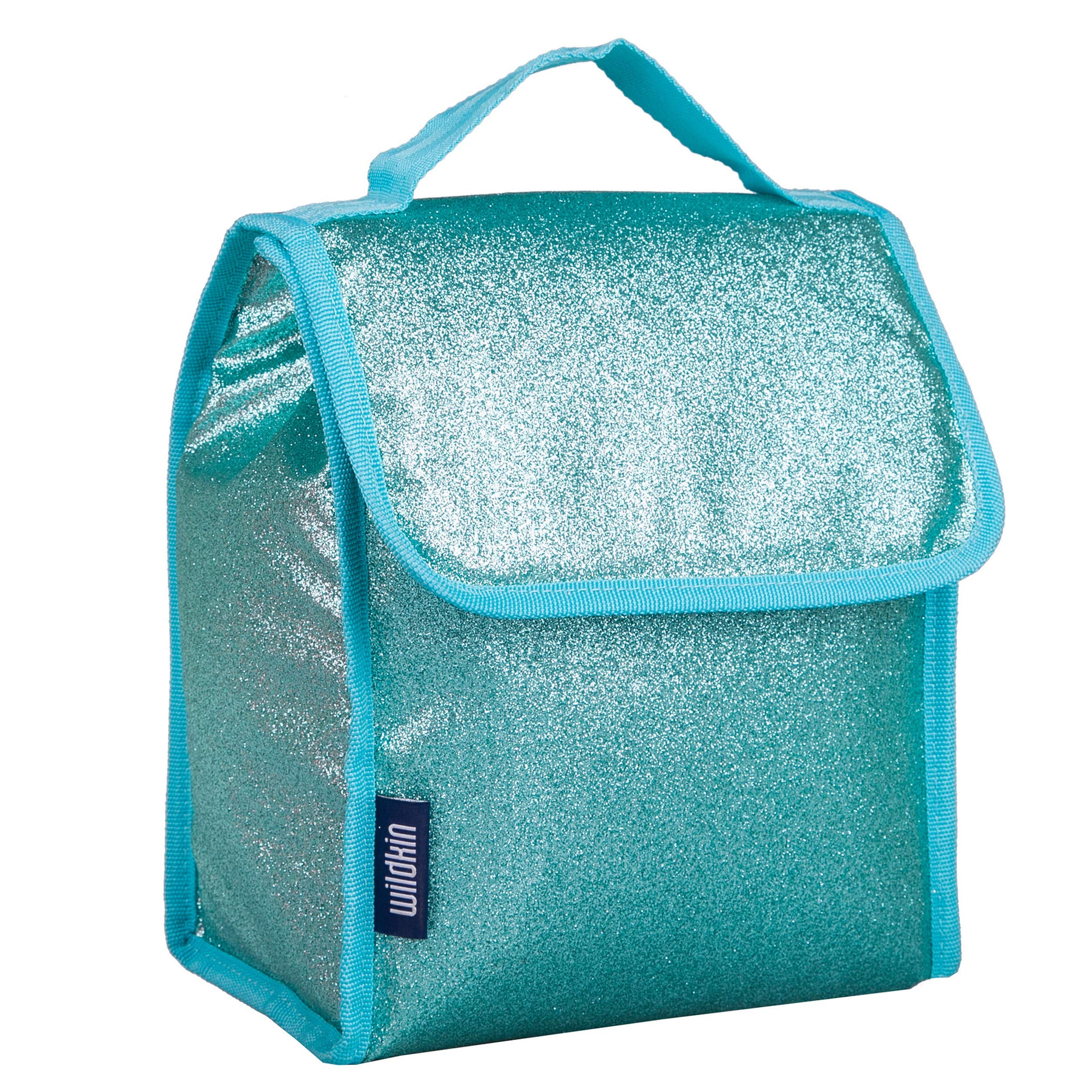 Wildkin Kids Insulated Lunch Bag - Reusable Thermal Lunch Box for School, Travel & Picnics - Keeps Food Hot/Cold for Hours - Blue Glitter Design - Perfect for School Lunches, Road Trips & Outdoor Adventures