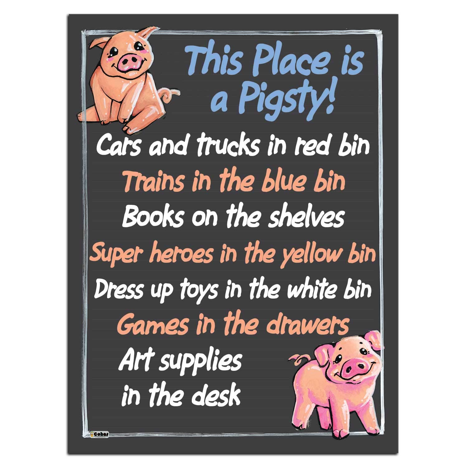 Farm Theme Magnetic Chalkboard with Pig Chalk Art - 12x16 Inch Lined Chalkboard Set Includes 3 Pastel Liquid Chalk Markers - Perfect for Kitchen, Classroom, or Kids' Room Decor & Creative Writing
