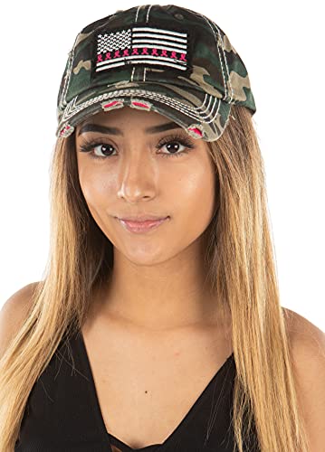 American Flag W/ Ribbons - Camo