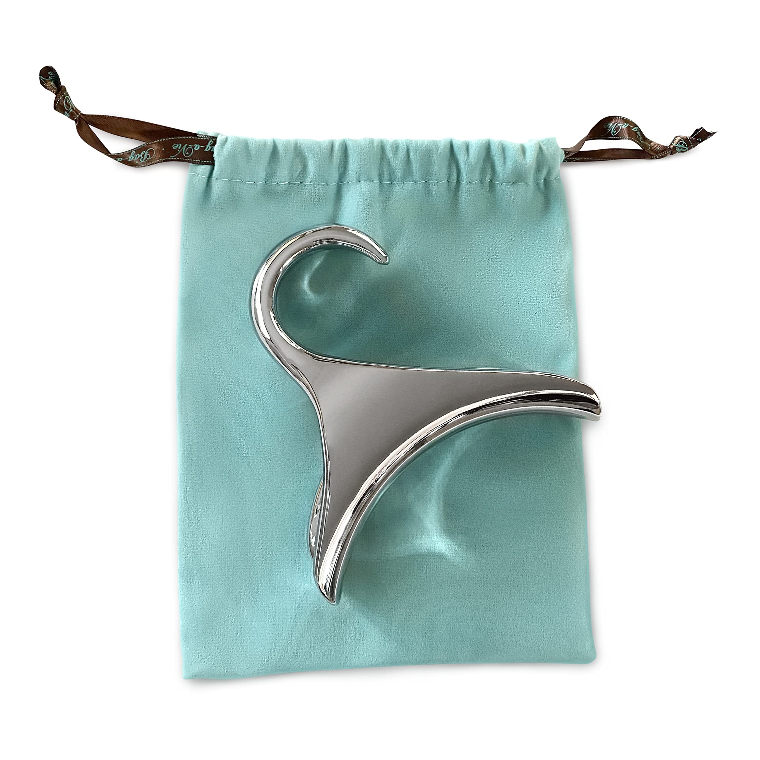 Premium Bag-a-Vie Purse Hanger for Closet - Silver Metal Handbag Organizer Hook for Hanging Purses & Bags | Protects Bag Shape & Saves Space | Perfect for Home, Office & Travel Organization