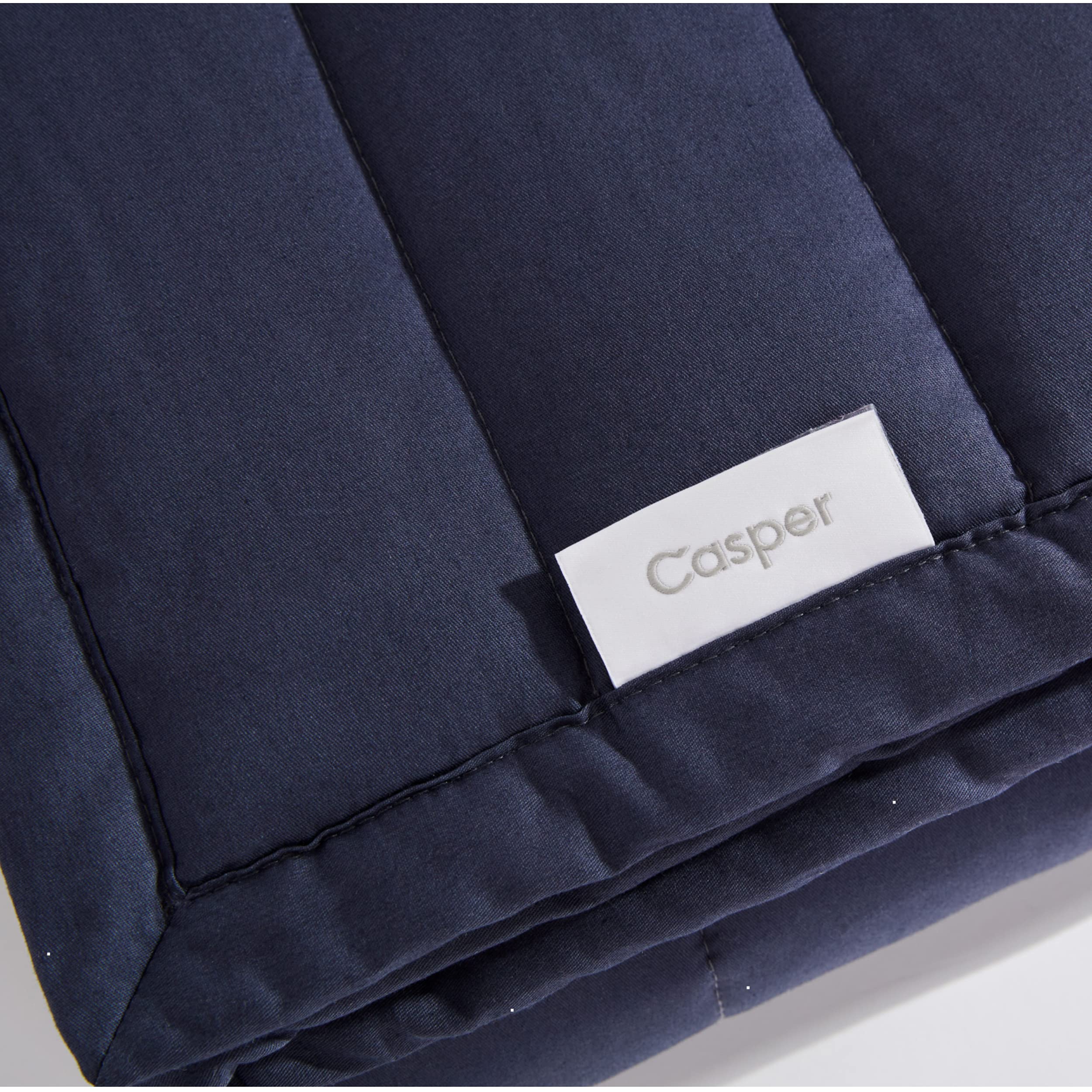 Casper Sleep Weighted Blanket 10 lbs - Premium Indigo Blue Gravity Blanket for Adults - Anxiety Relief & Deep Sleep - Perfect for Stress Relief, Insomnia, and Relaxation at Home or Travel