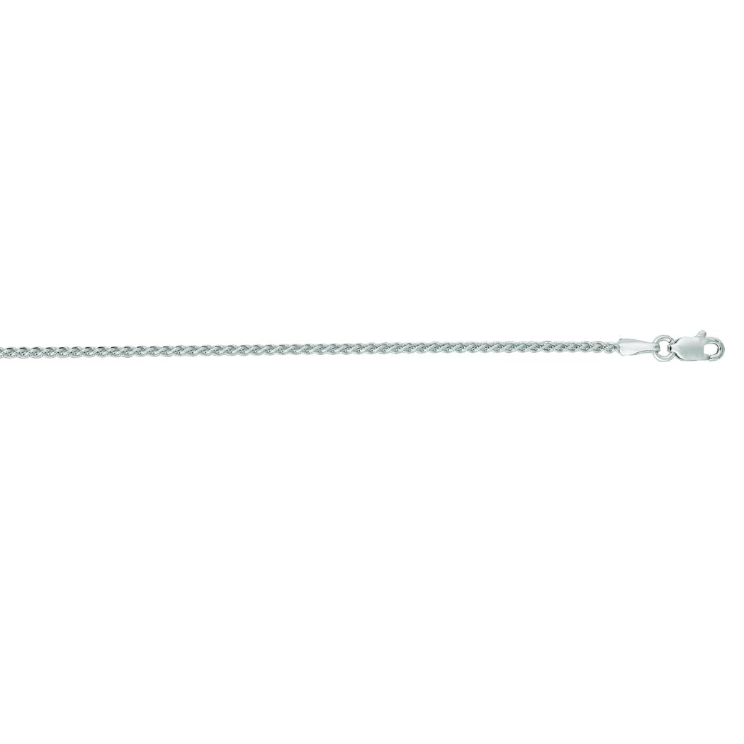 14K Gold Round Wheat Chain Necklace for Women & Men - Adjustable Lengths 16