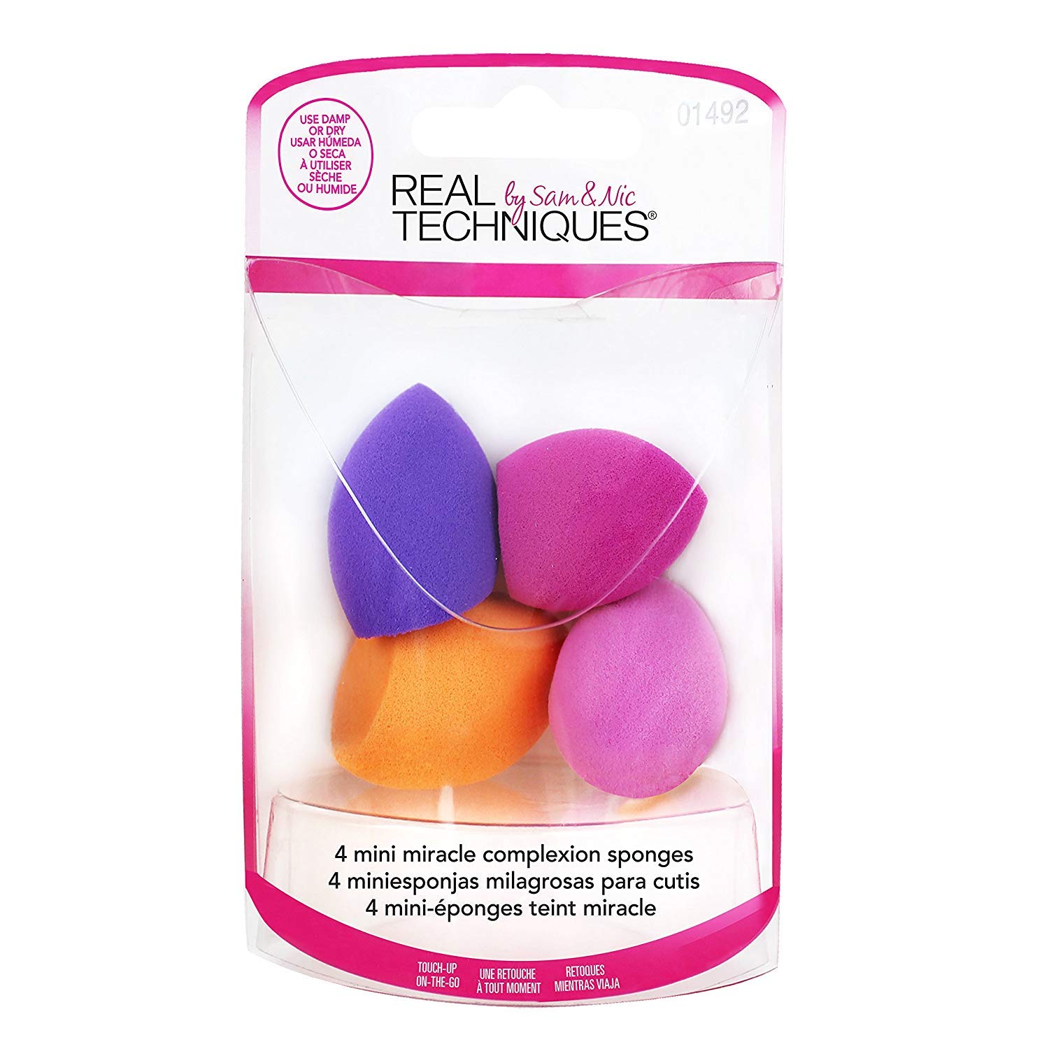 REAL TECHNIQUES Mini Miracle Complexion Sponge Set of 4 - Latex-Free Makeup Blender for Flawless Foundation & Concealer Application | Perfect for Travel, Everyday Makeup & Professional Use