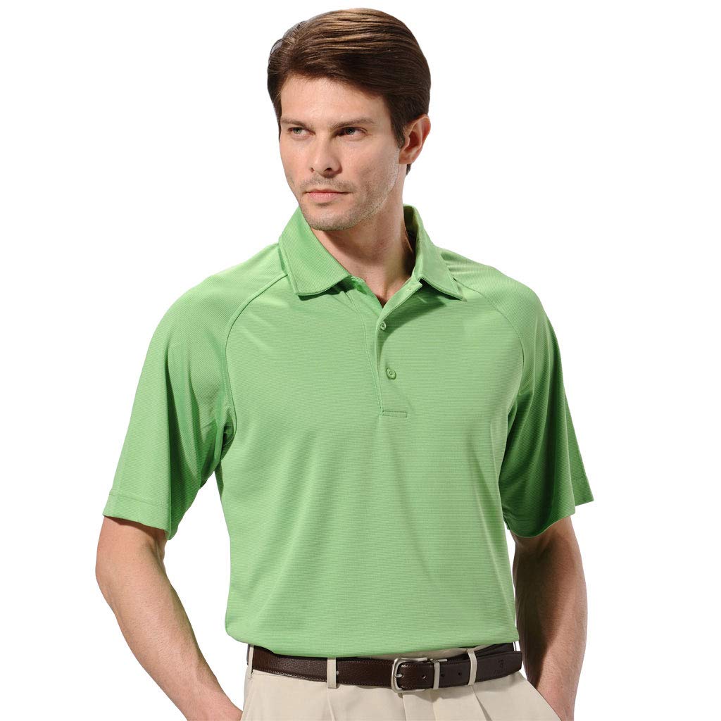Monterey Club Men's Rayon Blend Textured Raglan Polo Shirt #1086 - Casual & Comfortable Short Sleeve Top for Golf, Office & Everyday Wear