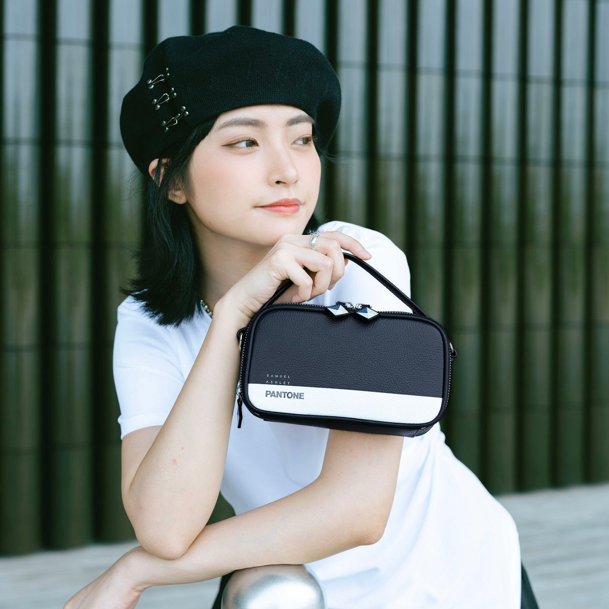 Samuel Ashley x Pantone Genuine Leather Satchel Bag for Women & Men - Premium Crossbody Messenger Bag for Work, Travel & Everyday Use