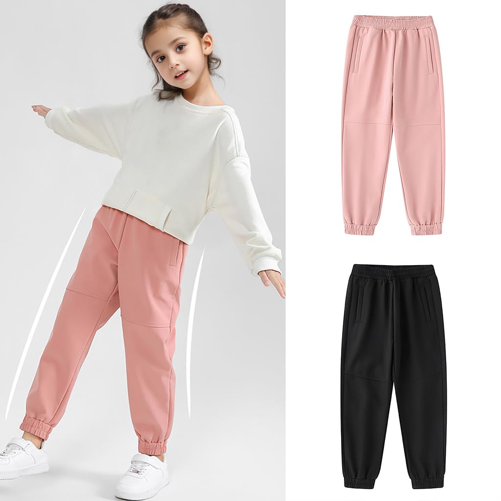 Waterproof Fleece Rain Pants for Kids - Warm & Dry Puddle Pants for Girls, Outdoor Play, Skiing & Winter Activities