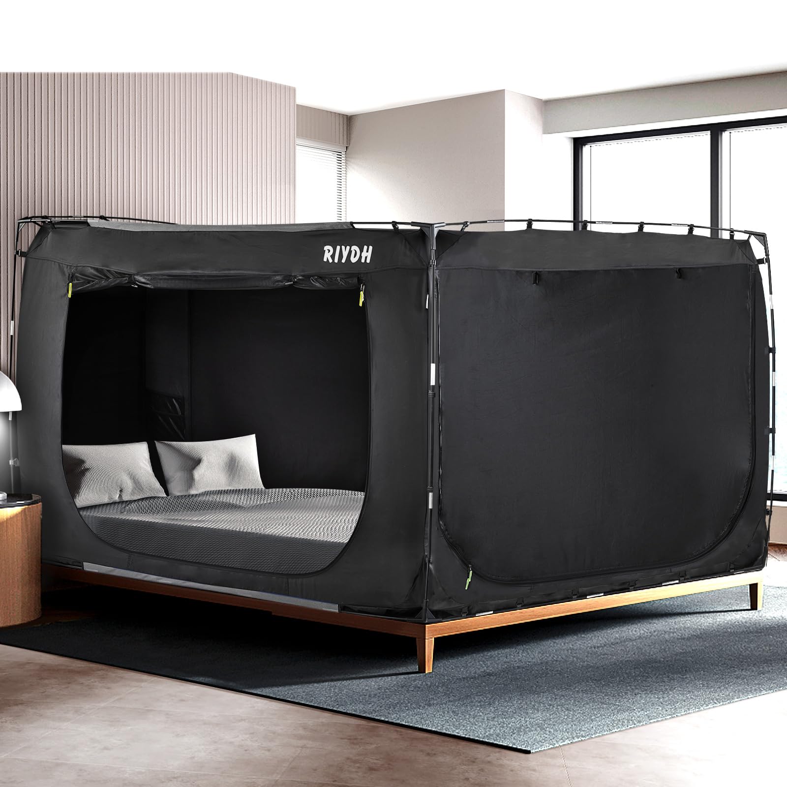 King Size Bed Tent Canopy for Adults & Kids - Portable Blackout Sleeping Tent with 3 Doors, Breathable Design for Indoor Use | Perfect for Camping, Privacy, Kids Playroom & Cozy Bedroom Retreat