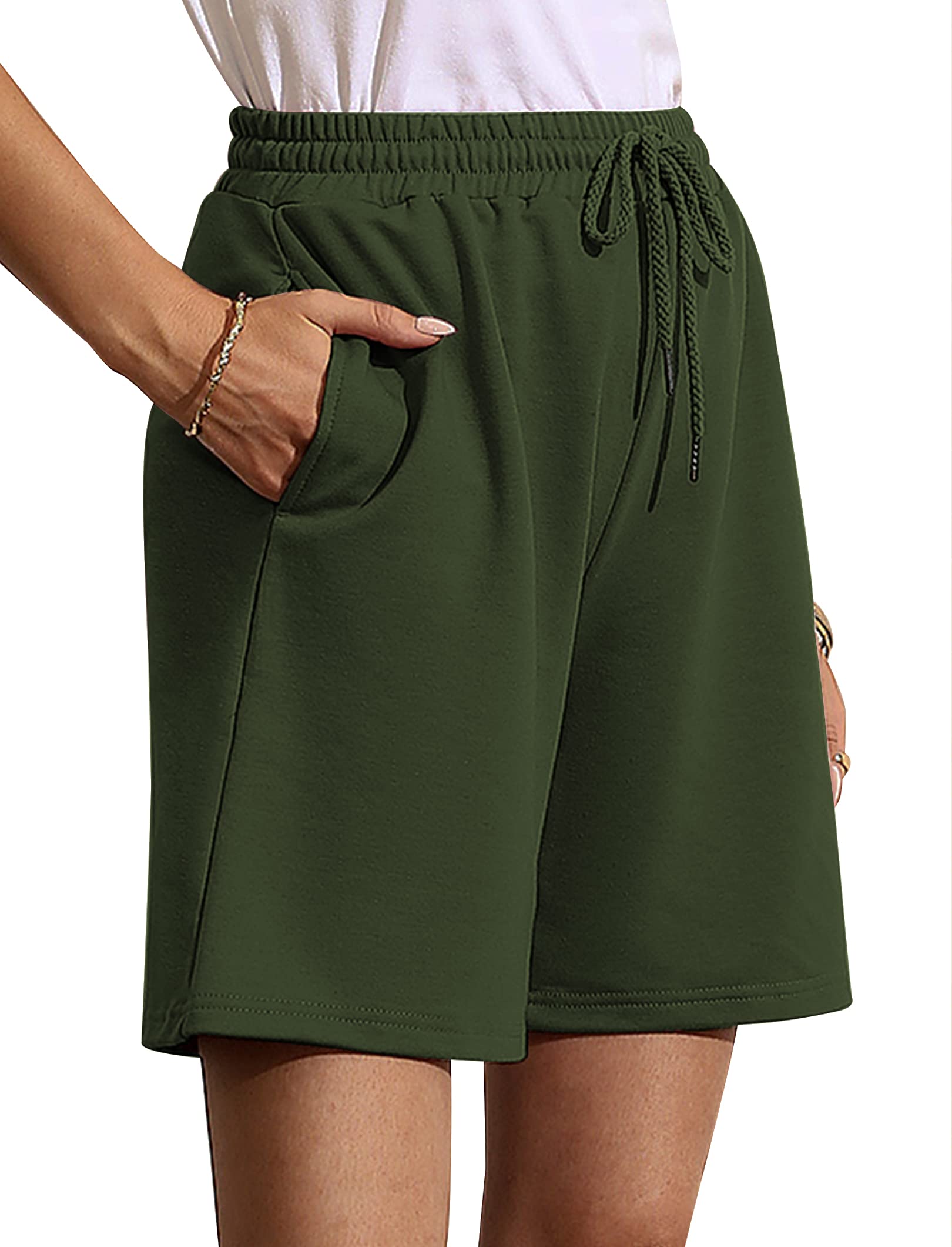 Quenteen Women's Casual Summer Sweat Shorts - Athletic Gym Shorts with Pockets for Running, Hiking & Jogging | Loose Fit Comfort for Workout & Outdoor Activities