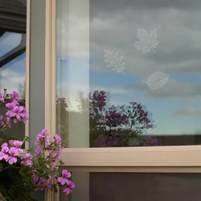 Leaf Medley WindowAlert Decals - High Visibility Bird Deterrent Stickers for Home & Car Windows | Prevent Bird Collisions | Perfect for Residential & Commercial Use