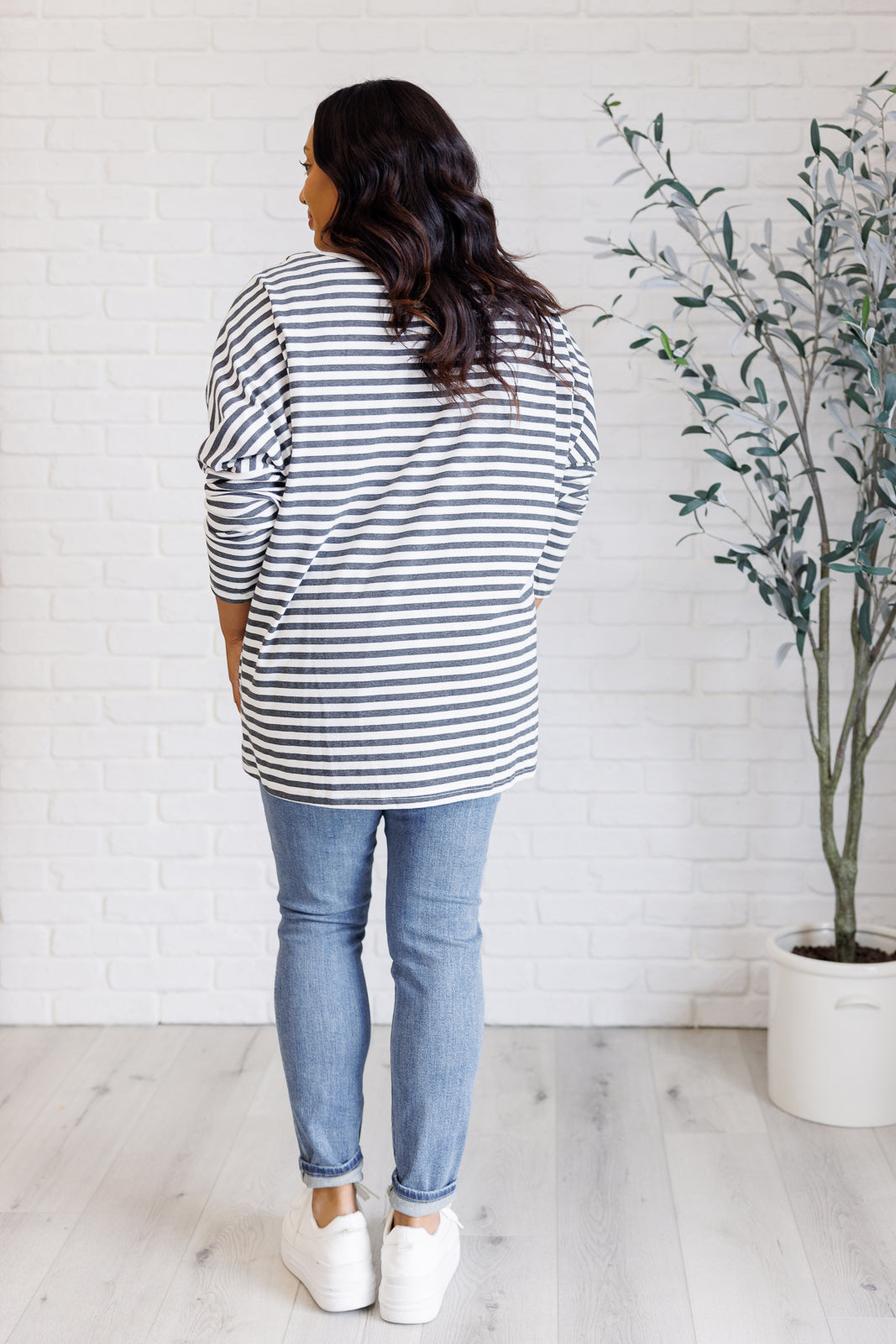 Obviously Mine Striped Oversized Top - Women's Fashion Loose Fit Long Sleeve Shirt for Casual Wear, Work & Weekend Outfits