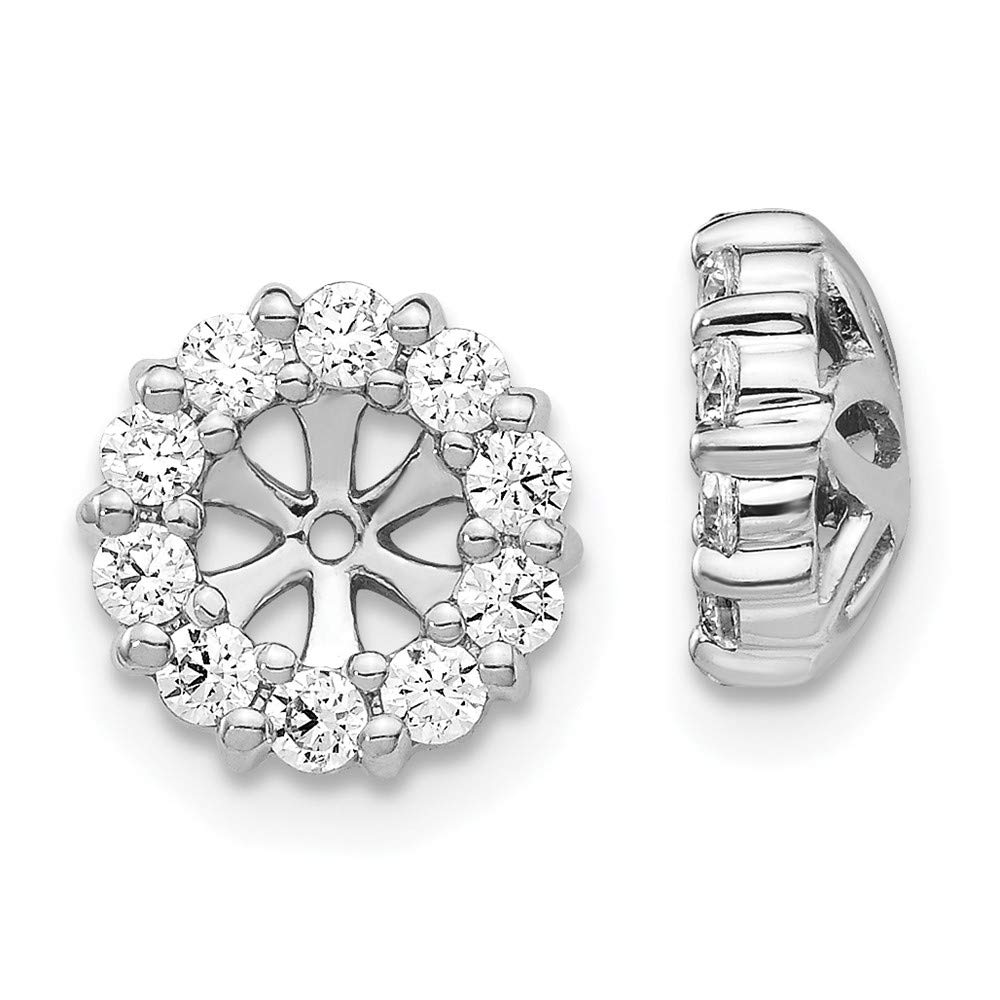 14K White Gold Diamond Earring Jackets for Women - Elegant Wedding & Party Jewelry Gifts - Perfect for Bridal, Anniversary & Special Occasions