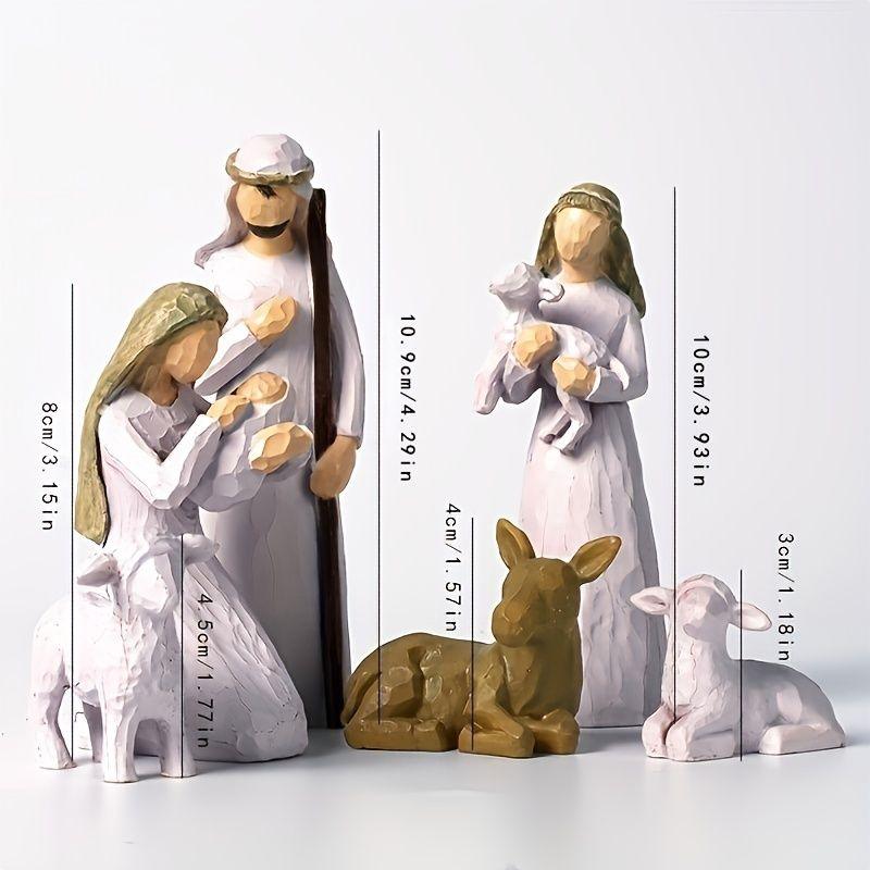 Hand-Painted Nativity Figurine Set - Religious Christmas Decor for Home, Church & Wedding - Unique Holiday Gift for Collectors & Christian Families