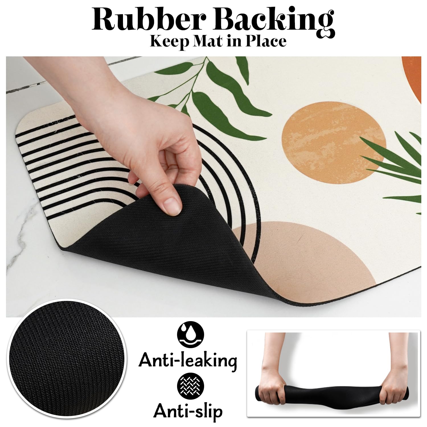 Super Absorbent Dog Food Mats for Floors | Non-Slip Pet Feeding Mat for Cats & Dogs | Eco-Friendly Boho Style Placemat for Food & Water Bowls | Perfect for Messy Eaters & Kitchen Floor Protection