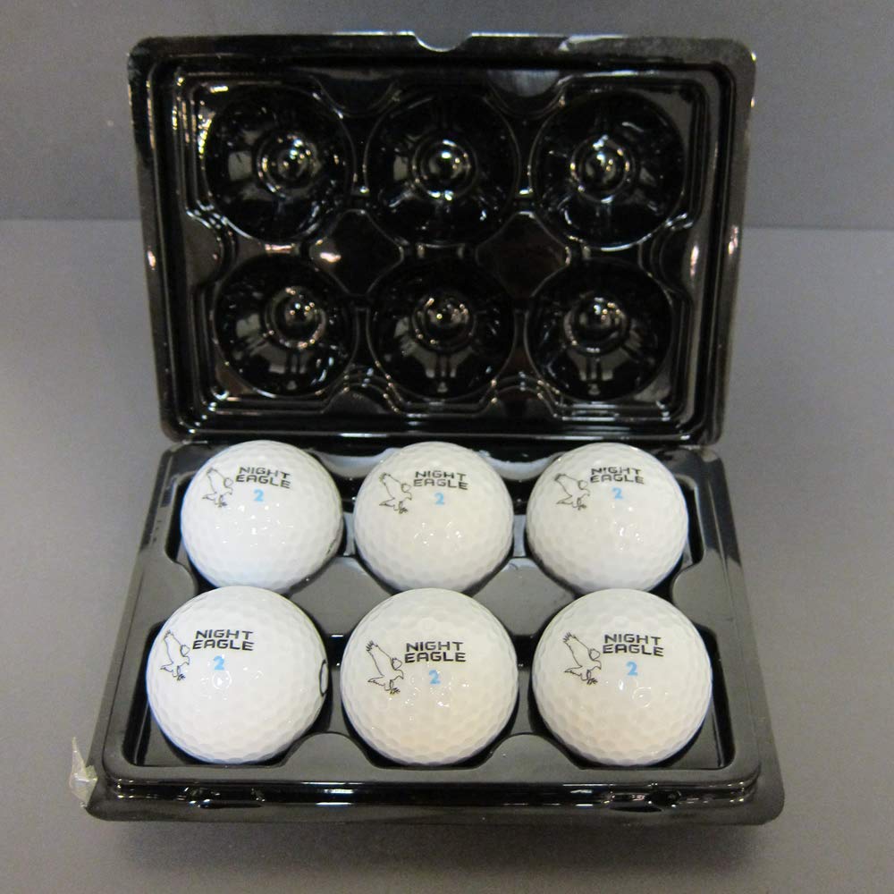 LED Golf Balls 6-Pack - Glowing Golf Balls with Internal Lights for Night Play