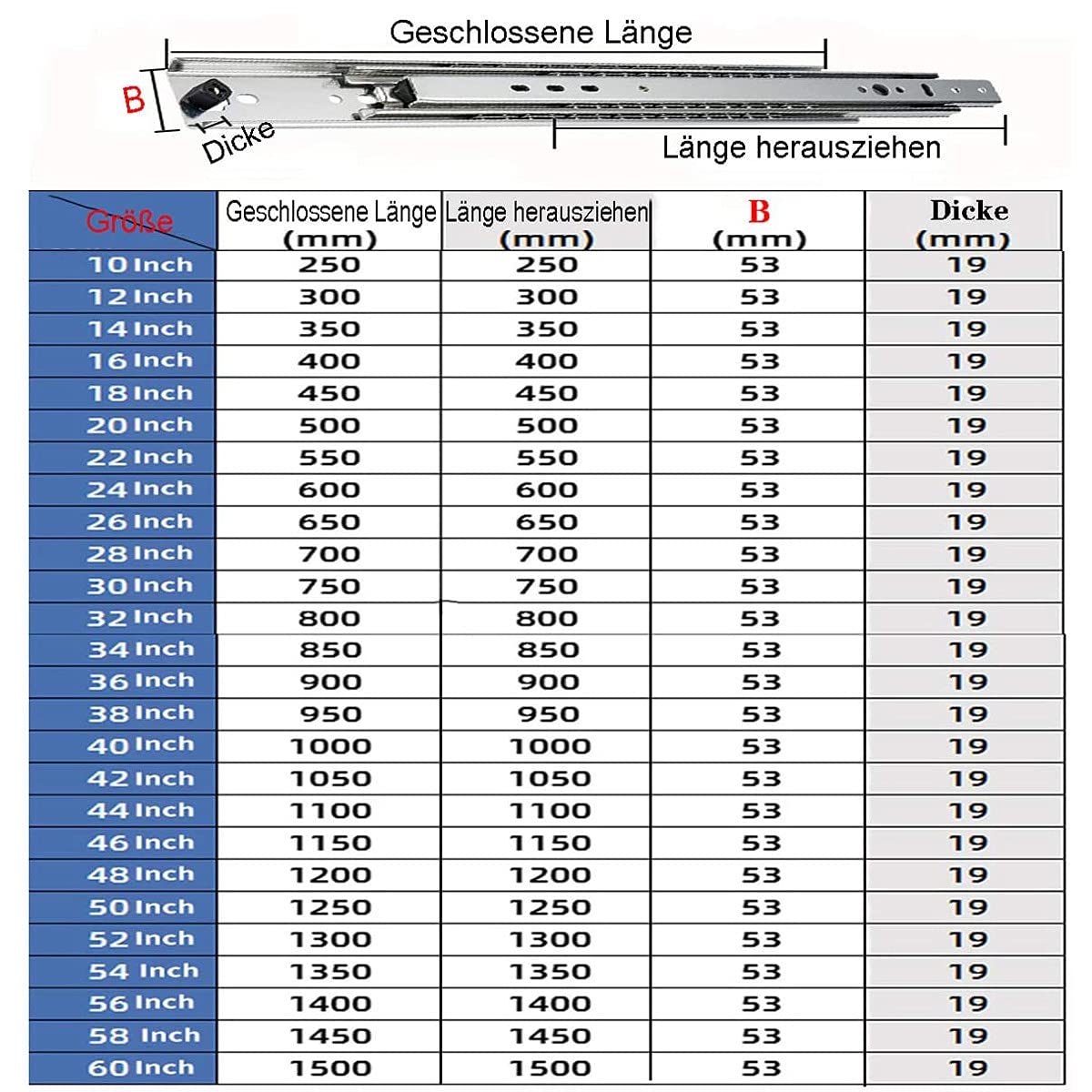 Heavy Duty Drawer Slides with Lock - Soft Close Full Extension Drawer Slides 264Lbs Load Capacity (60inch/1500mm) - Easy Installation for Garage, Closet, Nightstand & Office Furniture Organization