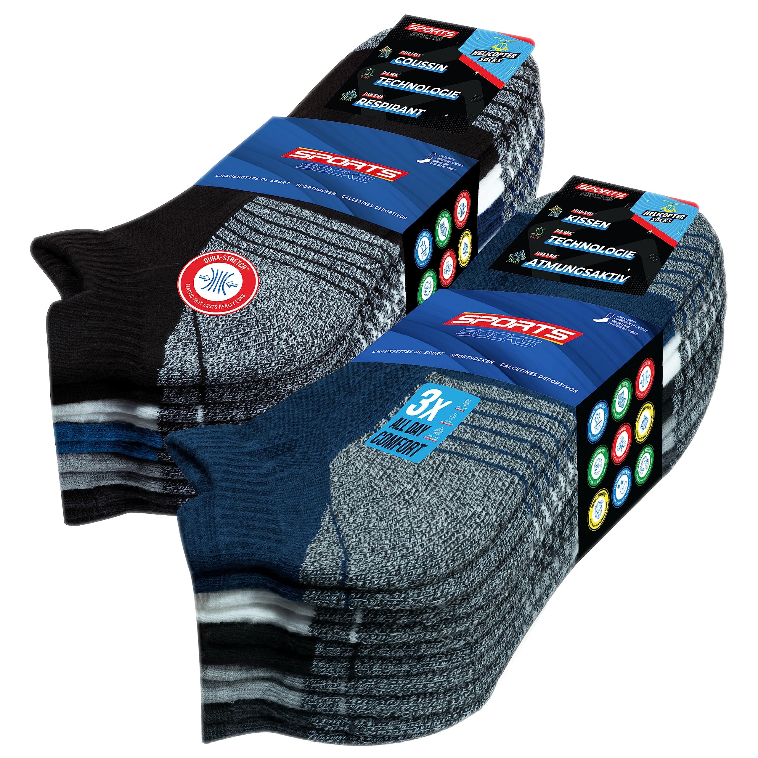 SOXCO 10 Pairs Breathable Athletic Socks for Men & Women - Moisture Wicking Running Socks, Gym Workout Ankle Socks (Pack of 10) - Perfect for Jogging, Hiking & Daily Sports Activities