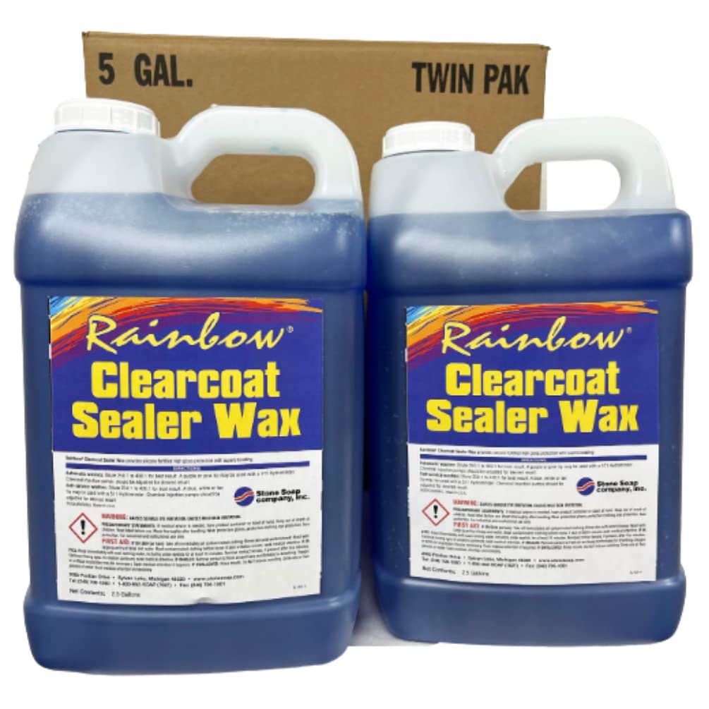 RAINBOW Clearcoat & Sealer Wax for Car Detailing - 2.5 Gallon Two Pack (5 Gallon Total) - Perfect for Self-Service Car Wash, Auto Body Shops & Pressure Washing Applications
