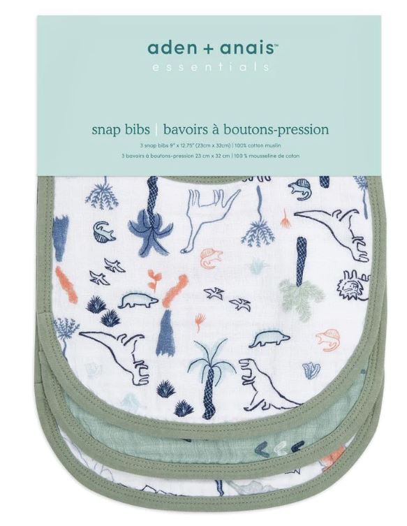 Aden & Anais Baby Bibs Oversized 23x32cm - 3 Pack Soft Absorbent Drool Bibs for Newborns & Infants - Perfect for Feeding, Teething & Messy Playtime
