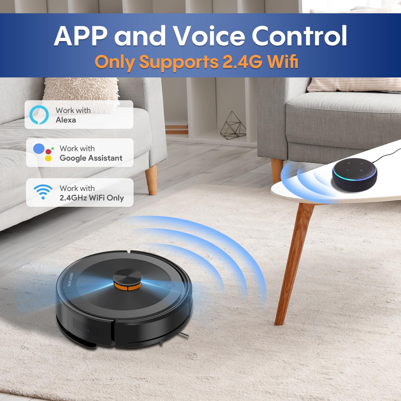 Bagotte Robot Vacuum and Mop Combo with LiDAR Navigation - 4000Pa Strong Suction, Smart Mapping & No-Go Zones - Ideal for Pet Hair, Hard Floors & Carpets - Perfect for Home Cleaning, Office Spaces & Large Areas