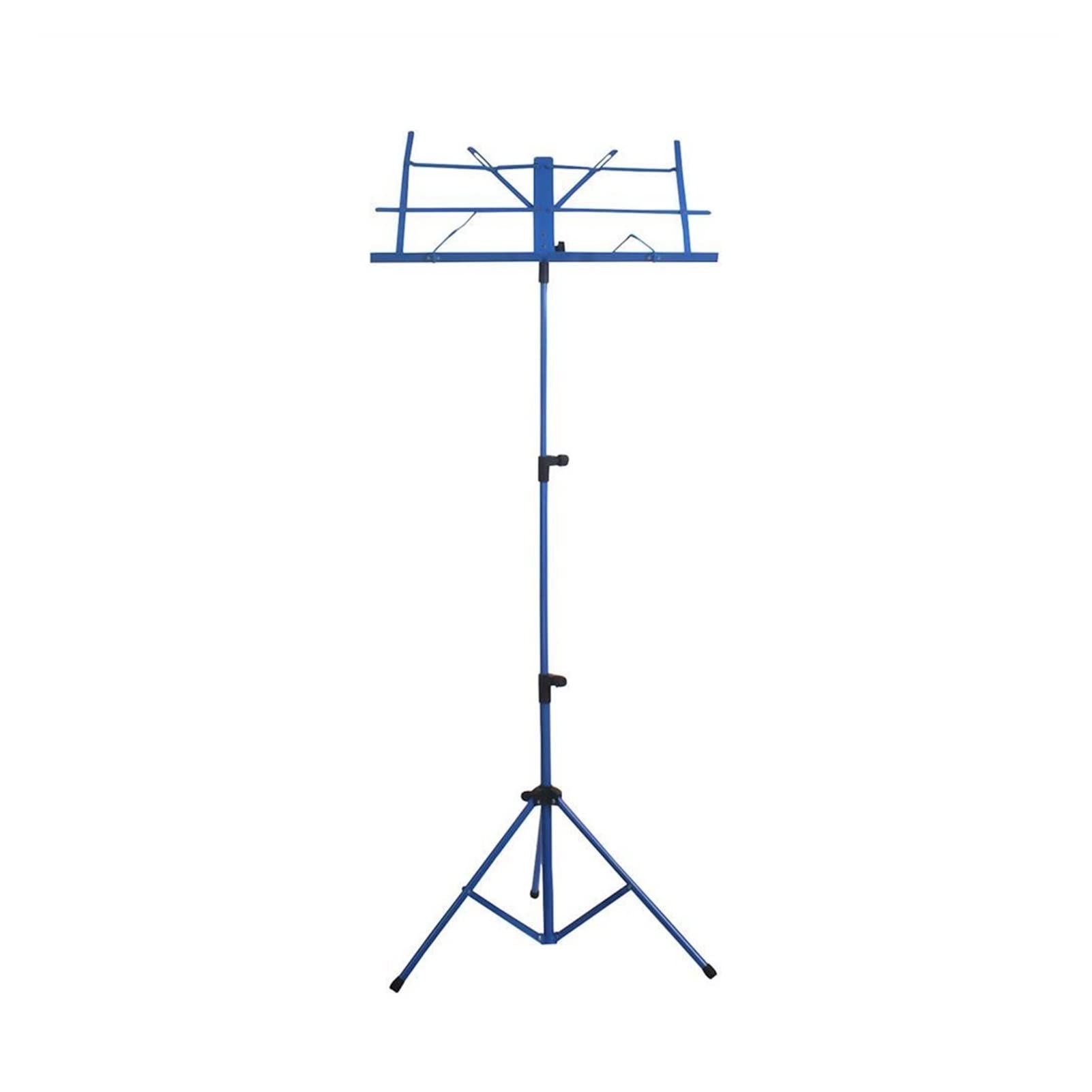 FEIYIYANG Heavy Duty Portable Folding Music Stand with Clip Holder - Adjustable Sheet Music Stand for Musicians, Students, Performers - Perfect for Practice, Concerts, Band Rehearsals & Outdoor Performances (Blue)