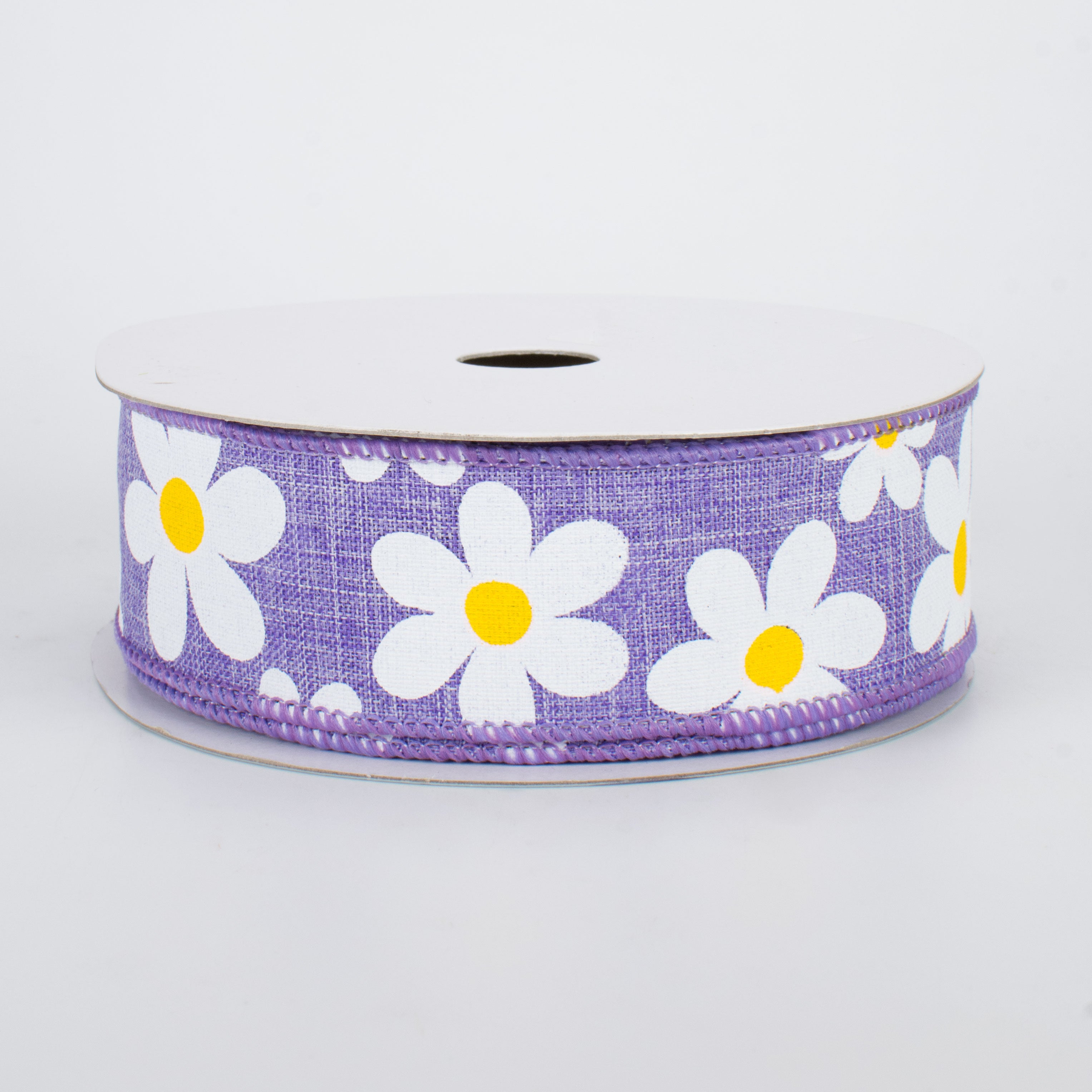 1.5 Inch Daisy Print Ribbon - Lavender Floral Craft Ribbon (10 Yards) for Gift Wrapping, DIY Crafts, Hair Bows, and Scrapbooking