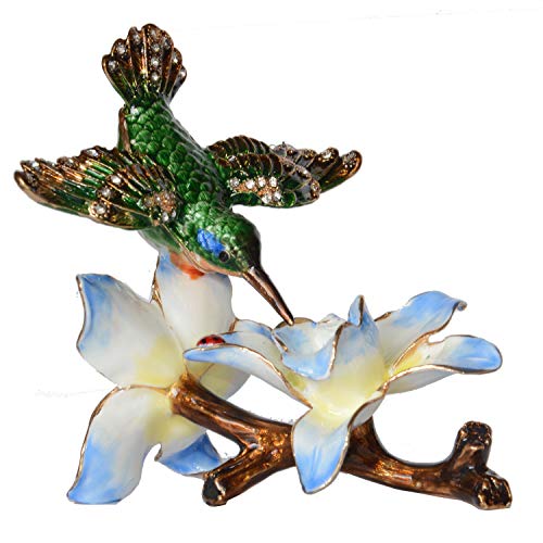 Hummingbird with Blue Flower