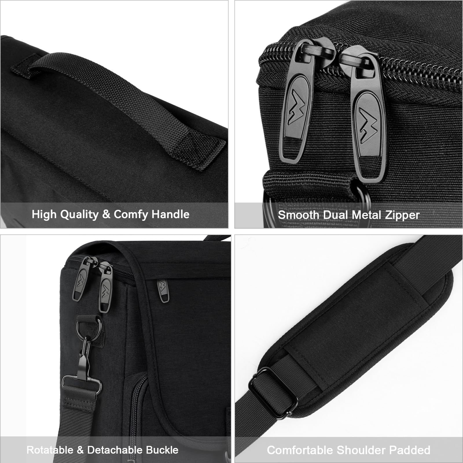 MATEIN Lightweight Water Resistant Messenger Bag for Men - 15.6 Inch Laptop Briefcase, Crossbody Satchel for Work, Office & School - Durable Computer Bag with Adjustable Shoulder Strap (Black) | Perfect for Business Travel, Commuting & Daily Use
