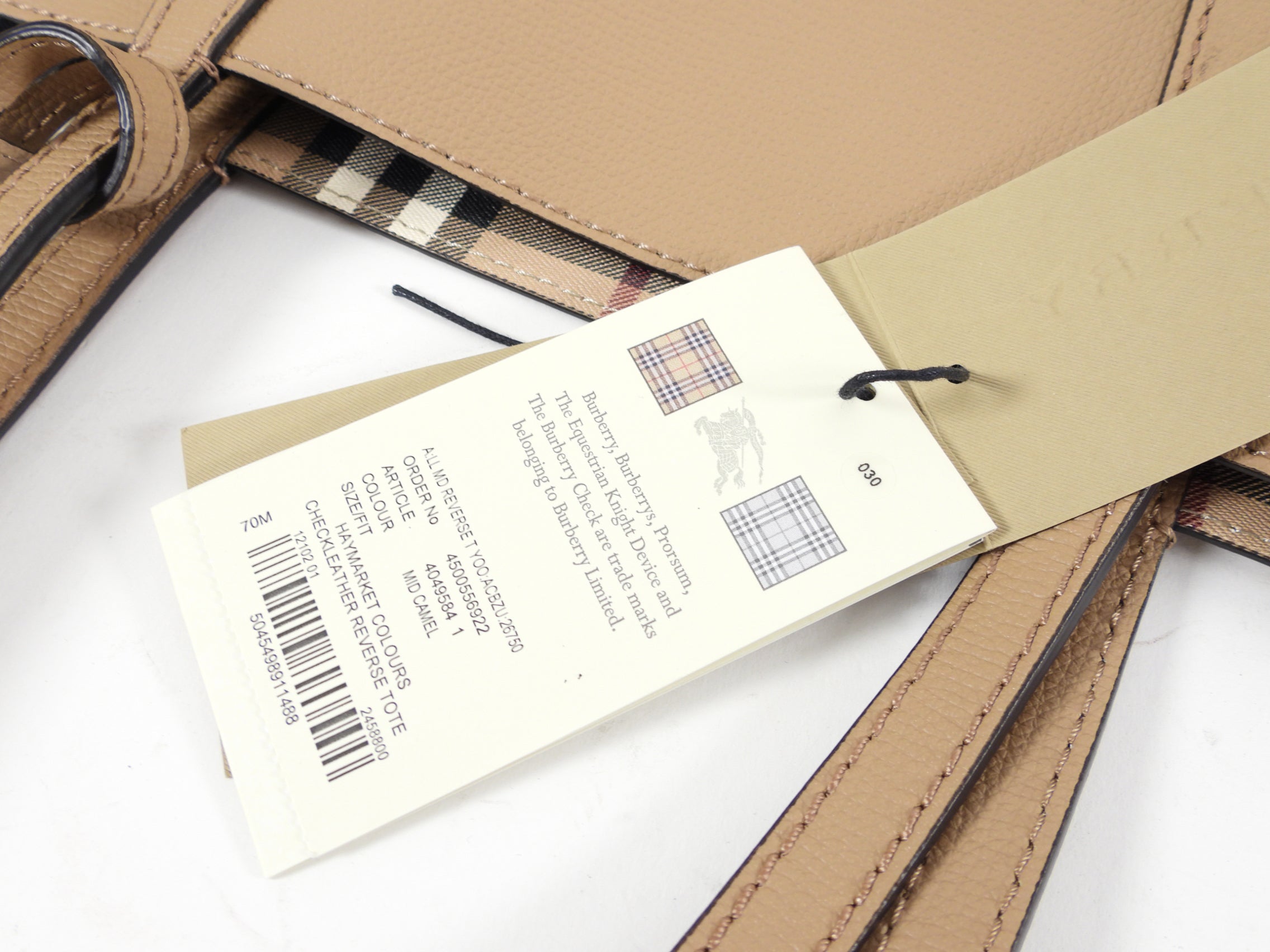 Burberry Haymarket Beige Reversible Tote Bag for Women - Luxury Designer Handbag with Double Sides, Spacious & Stylish - Perfect for Work, Travel & Everyday Use