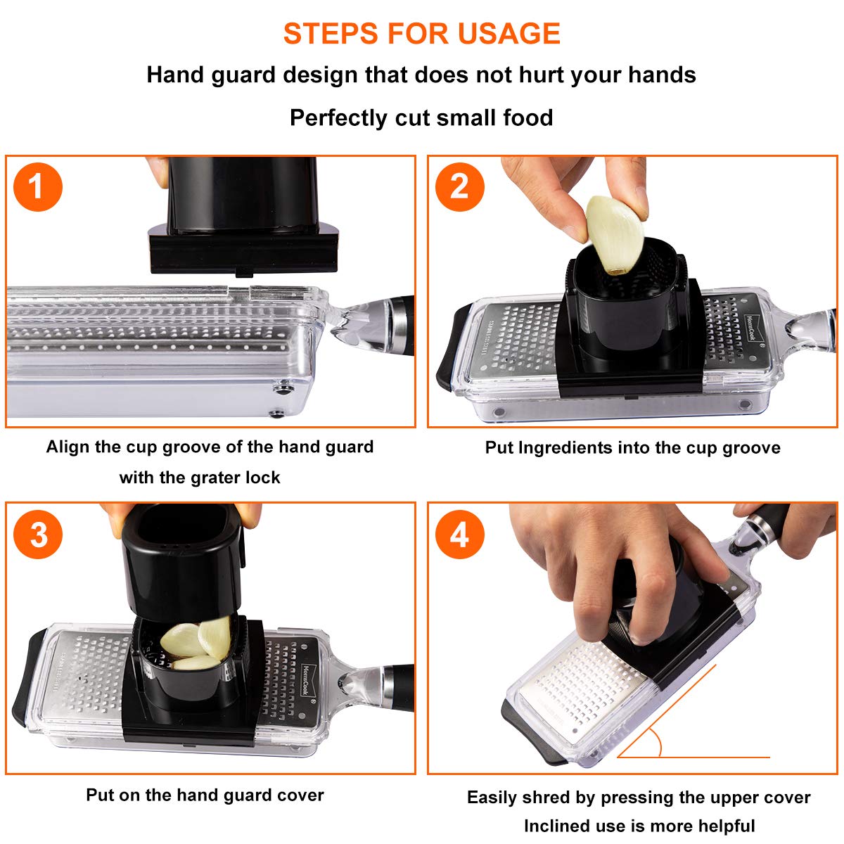 Premium Stainless Steel Ginger Grater with Handle & Catcher - Multi-Purpose Kitchen Tool for Ginger, Lemon Zester, Nutmeg & Garlic - Perfect for Cooking, Baking & Cocktail Making