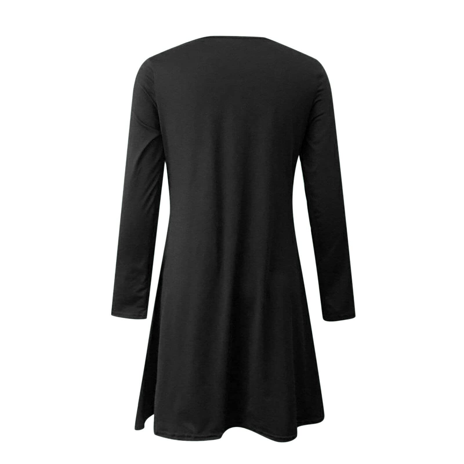AMhomely Women's Christmas Oversized Jumper Dress - Xmas Wine Glass Print Long Sleeve O-Neck Pullover Sweater Plus Size Sweatshirt Tunic (G-Black, XXL) | Holiday Party Outfit, Casual Winter Wear, Gift for Her
