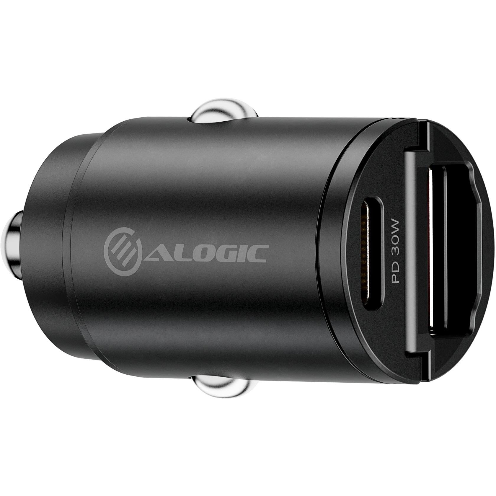 ALOGIC 30W USB C/A Fast Car Charger - Dual Port Rapid Power Adapter for iPhone, Samsung, iPad - Perfect for Road Trips & Commuting