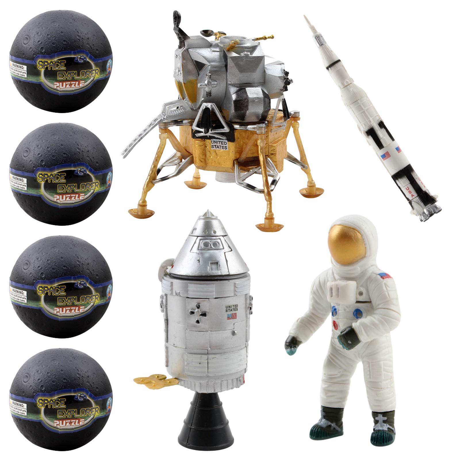 Vokodo Space Toys Station Building Kit - 4 Moon Capsules, Astronaut Rocket & Lunar Lander - STEM Educational 3D Puzzle for Kids - NASA Inspired Science Exploration Toy - Perfect Gift for Boys & Girls - Birthday, Christmas, Easter & STEM Learning Activities