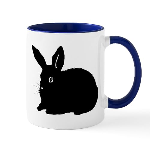 White/Navy Inside - Bunny Silhouette Mugs