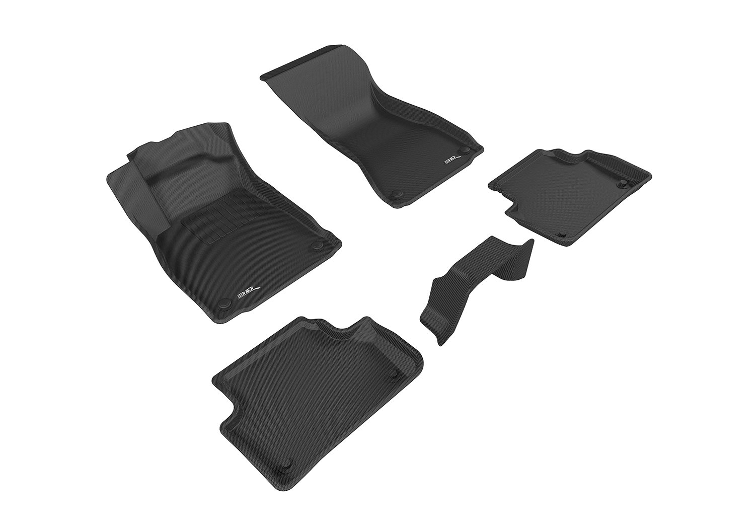 3D MAXpider Custom Fit Kagu All-Weather Floor Mats for Audi A4/A4 Allroad 2017-2025, S4 2018-2025, A5/S5 Sportback 2018-2025, RS5 Sportback 2019-2025 - Premium Black Car Floor Liners - Perfect for Daily Commute, Road Trips & All-Season Protection