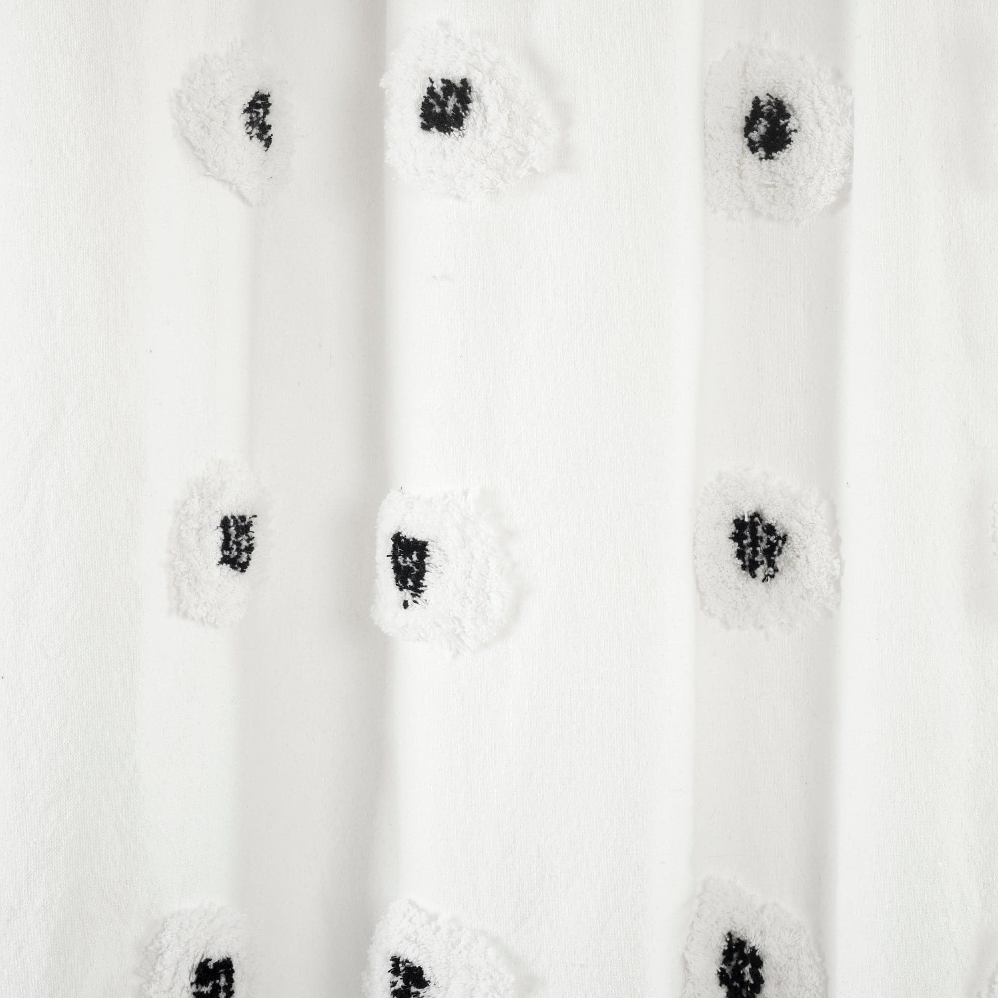 Boho Circle Tufted Yarn Dyed Recycled Cotton Blend Shower Curtain - Waterproof Bathroom Decor for Boho Chic & Farmhouse Style Homes