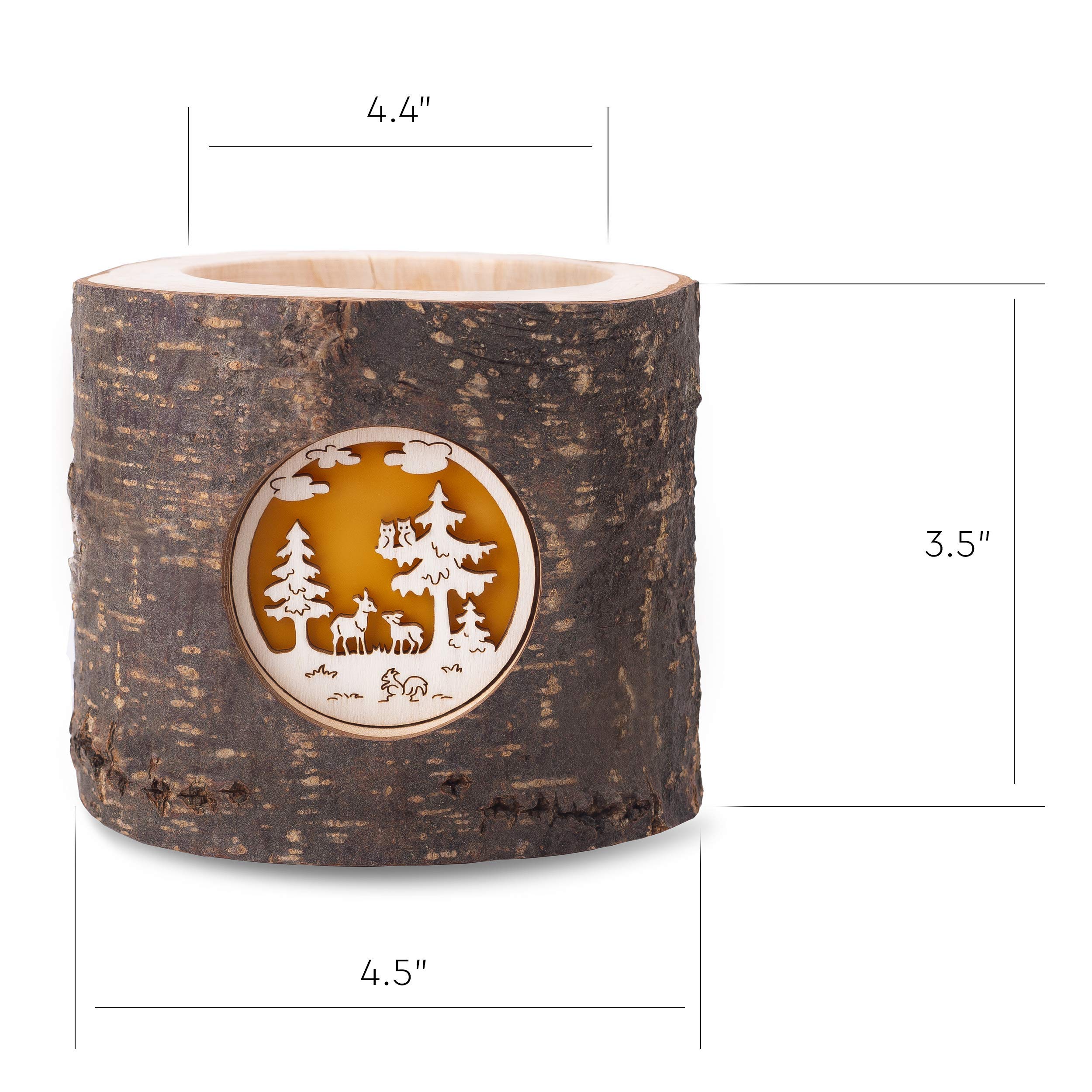 Handmade Wooden Tealight Candle Holder - Rustic Christmas Decor for Home, Gifts for Women, Mum & Grandma - Perfect for Holiday Tablescapes, Cozy Winter Nights & Festive Home Decor