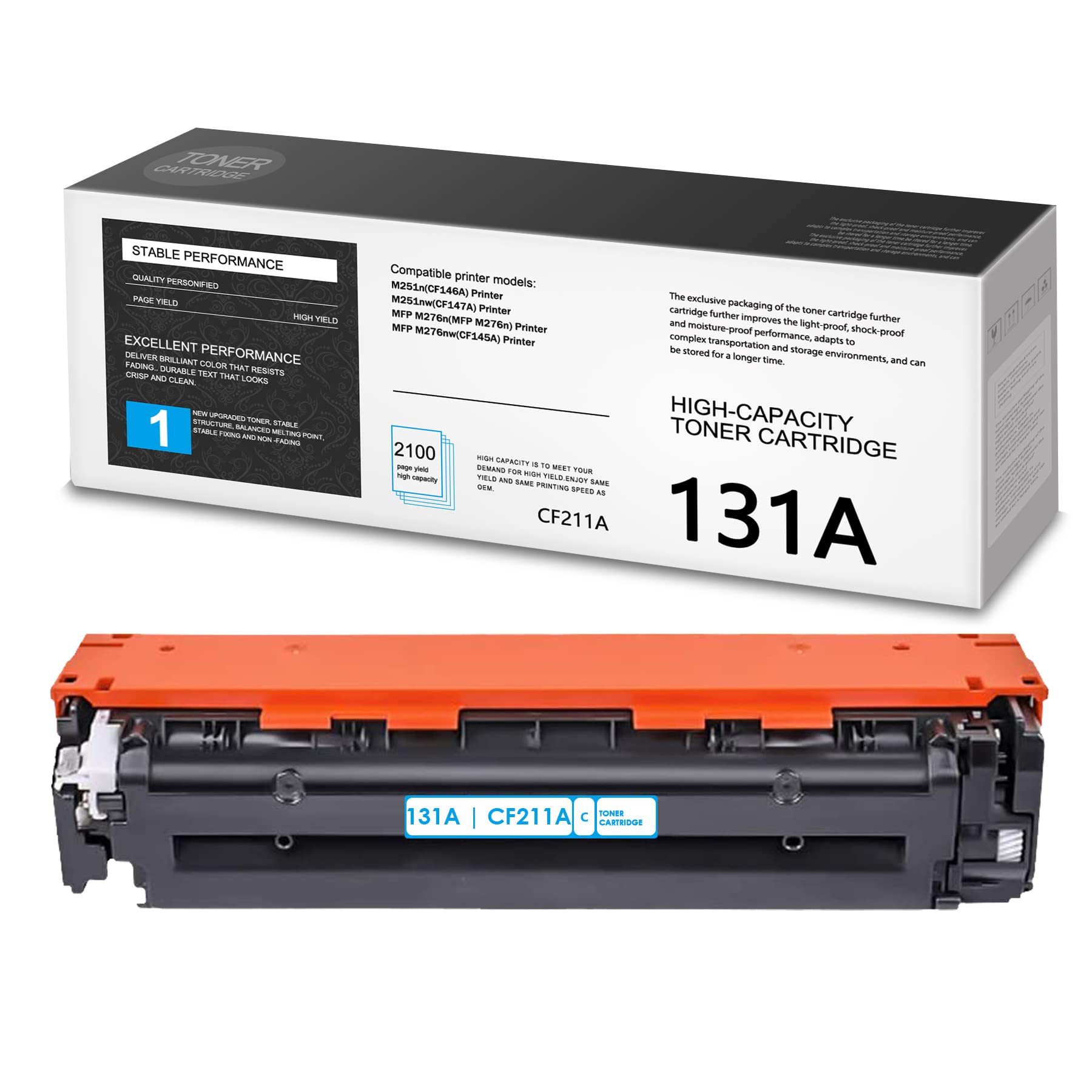THUYAO 131A | CF211A Compatible Toner Cartridge Replacement for HP M276nw M251n M251nw M276n Printers - Cyan (1 Pack) - High Yield Printing for Office & Home Use