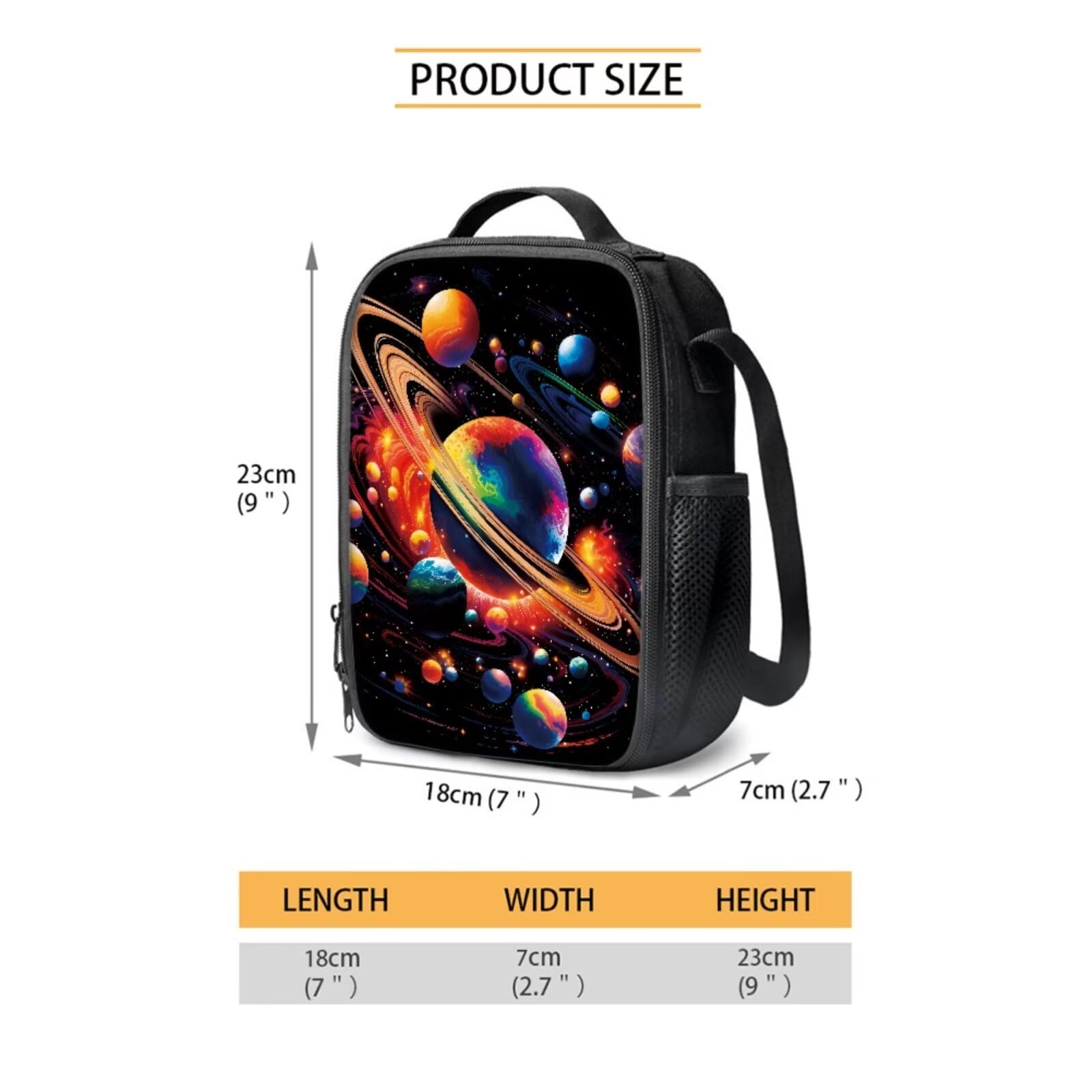 Planets Themed 3-in-1 Kids Backpack Set for Boys & Girls - School Bag with Lunch Box & Pencil Case for Preschool, Kindergarten, Travel & Outdoor Activities | Durable Bookbag for Teens & Children