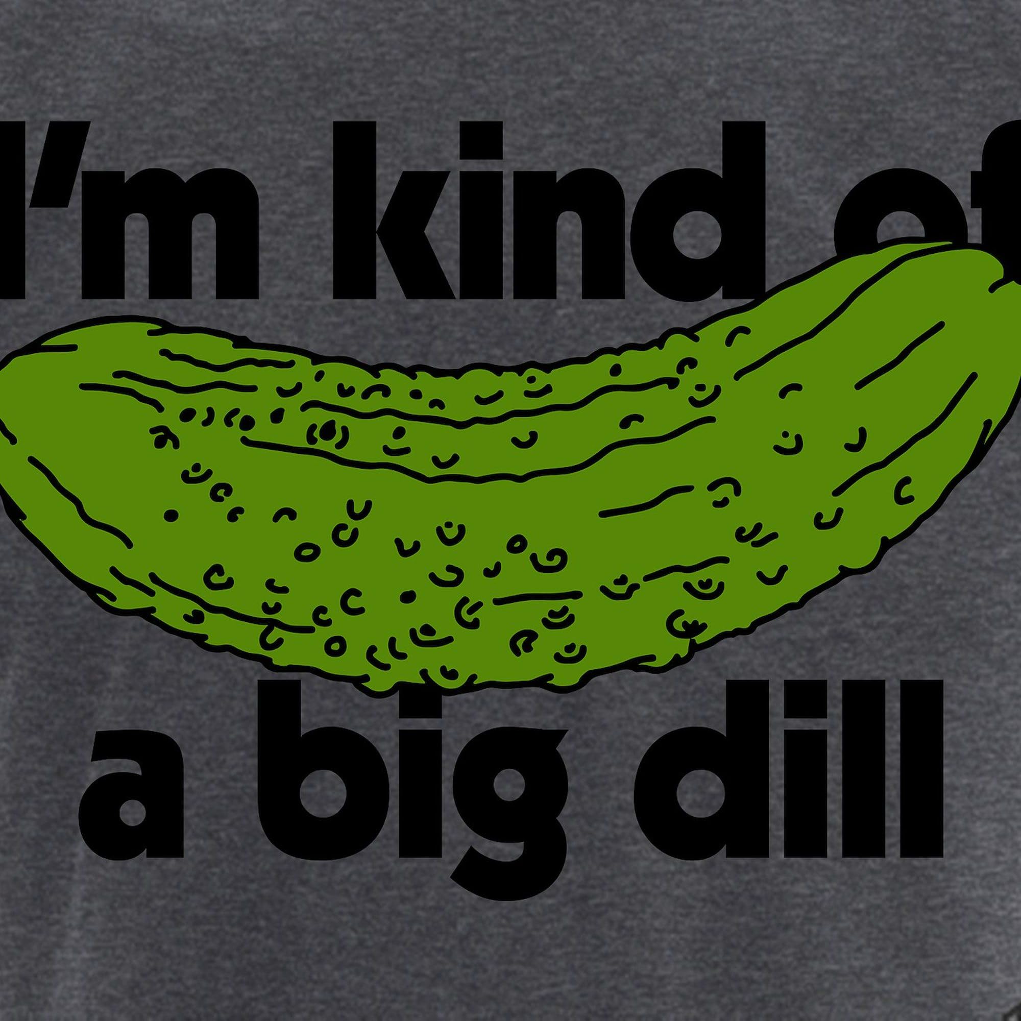 Funny Men's Charcoal Pajamas - 'I'm Kind Of A Big Dill' Novelty Sleepwear | Comfortable Cotton Lounge Pants for Relaxing at Home, Gifts for Dads & Pickle Lovers