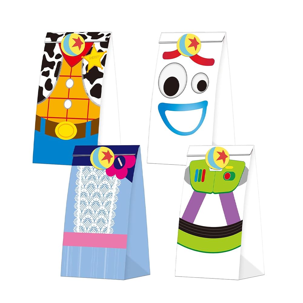 28 PCS Toy Story Themed Party Favor Candy Bags - Birthday Party Supplies & Decorations - Perfect for Kids Birthday Parties, Baby Showers, and Halloween Treat Bags