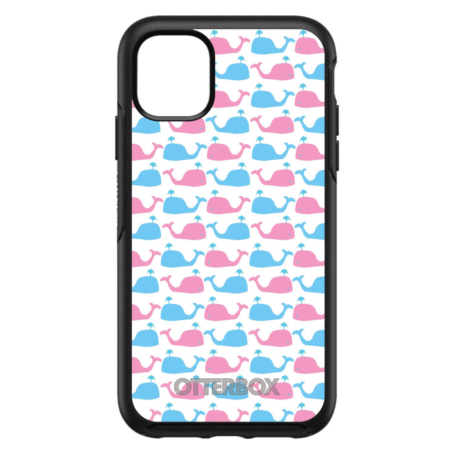 DistinctInk iPhone 11 Pro MAX Case (6.5 Inch) - Shockproof Protective Phone Cover with Cute Blue Pink Whale Design - Durable Slim Fit Replacement for OtterBox Symmetry - Perfect for Daily Use, Work & Outdoor Activities