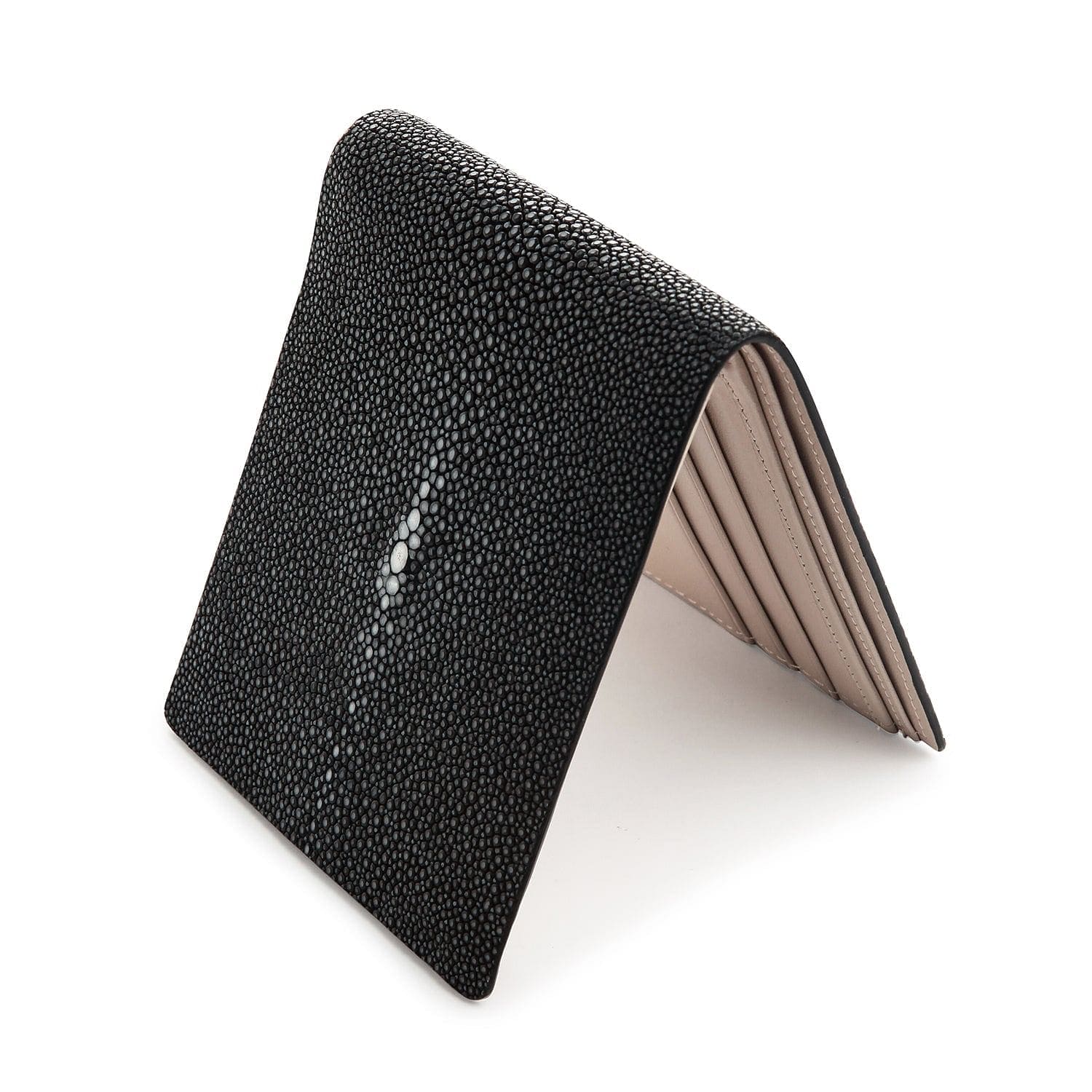 Premium Black Stingray Leather Wallet for Men - Slim RFID Blocking Bifold Wallet with Money Clip - Perfect for Everyday Carry, Travel & Business (Gift Box Included)